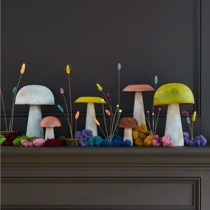 Anthropologie/Terrain: Colorful Iron Mushroom, Flat Top, EUC